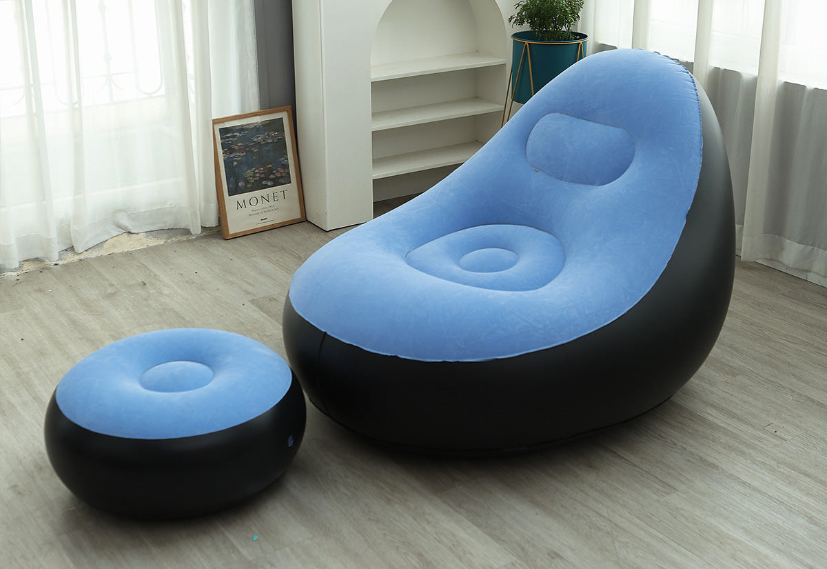 🛋️ كنبة هوائية قابلة للنفخ مع مسند قدم – قابلة للطي ومريحة للاسترخاء