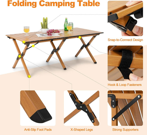 🪑 طاولة تخييم قابلة للطي – خفيفة الوزن مع حقيبة حمل مريحة