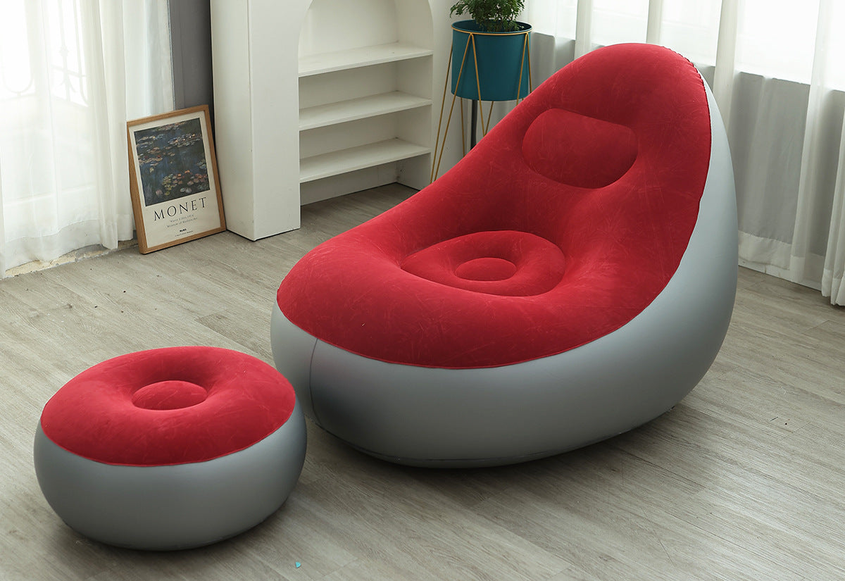 🛋️ كنبة هوائية قابلة للنفخ مع مسند قدم – قابلة للطي ومريحة للاسترخاء