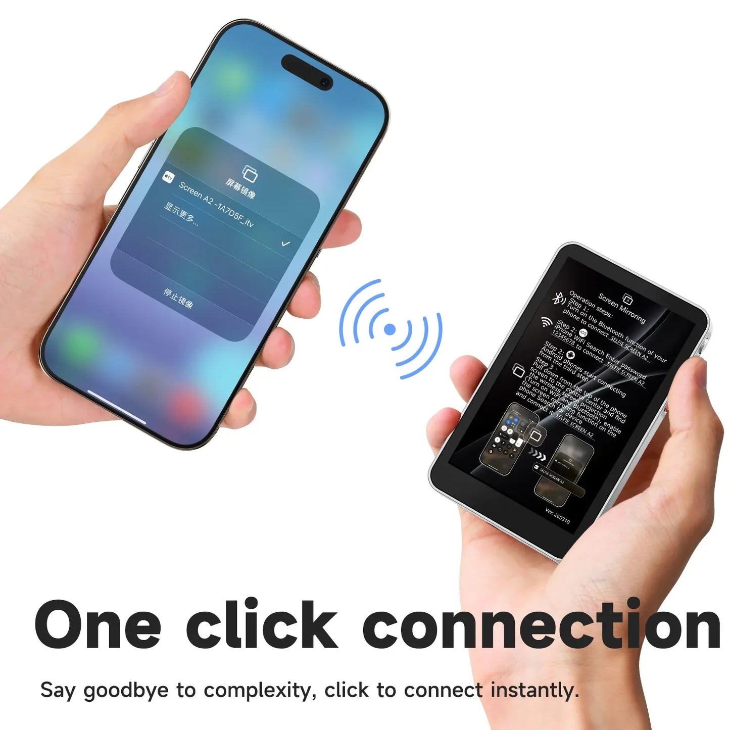 شاشة مراقبة سيلفي XView Vlog لاسلكية – تصوير بالكاميرا الخلفية للآيفون والأندرويد