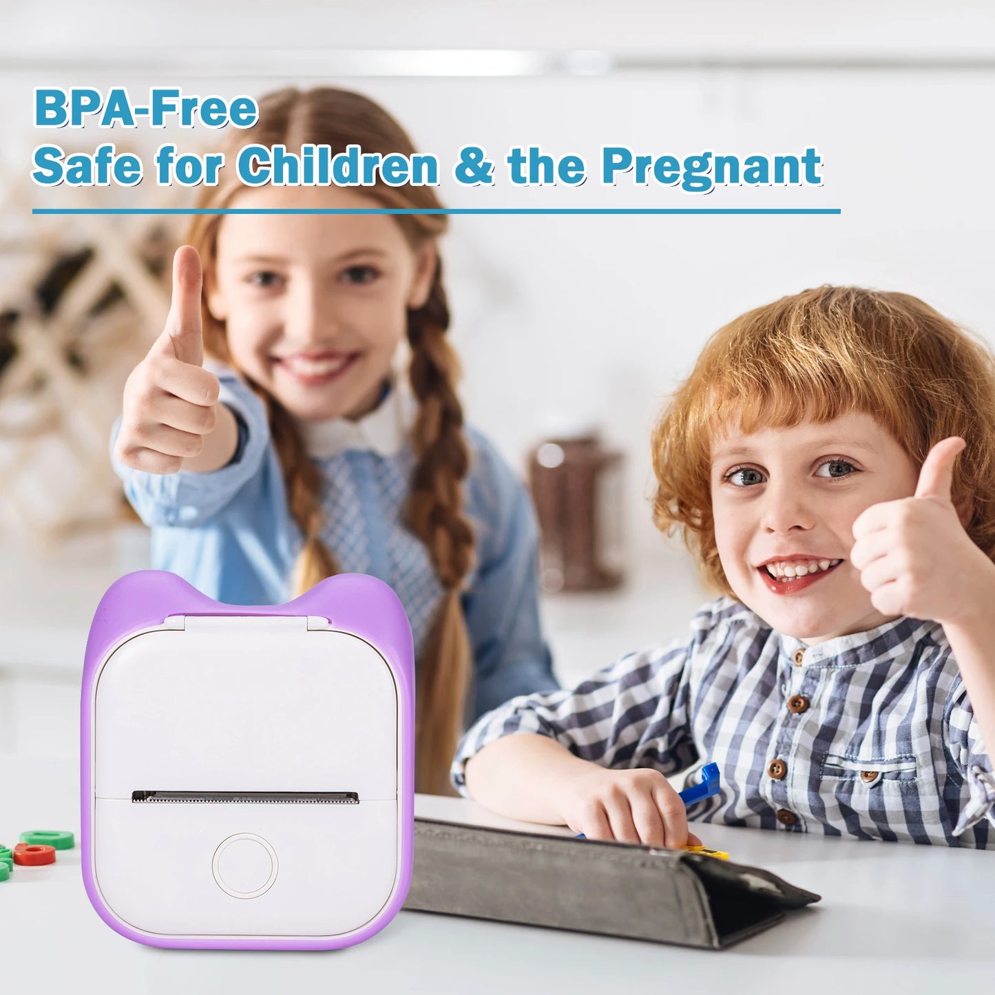 طابعة حرارية محمولة Phomemo T02 Mini – طباعة بدون حبر مع أوراق لاصقة