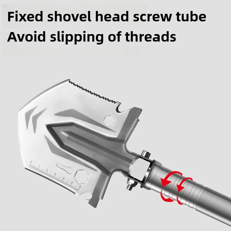 مجرفة تخييم قابلة للطي متعددة الأدوات – أداة بقاء قوية للرحلات والطوارئ
