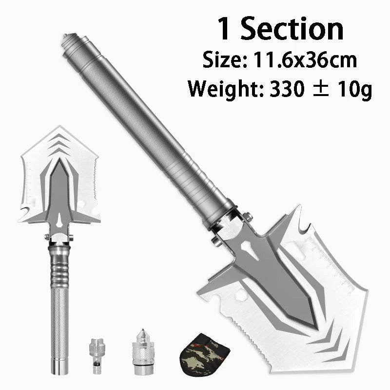 مجرفة تخييم قابلة للطي متعددة الأدوات – أداة بقاء قوية للرحلات والطوارئ