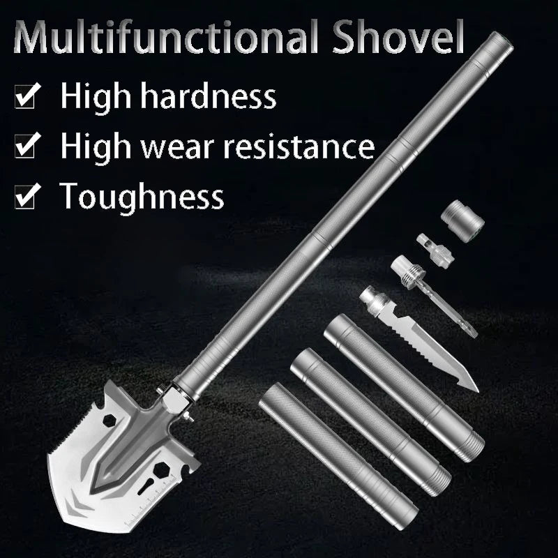 مجرفة تخييم قابلة للطي متعددة الأدوات – أداة بقاء قوية للرحلات والطوارئ