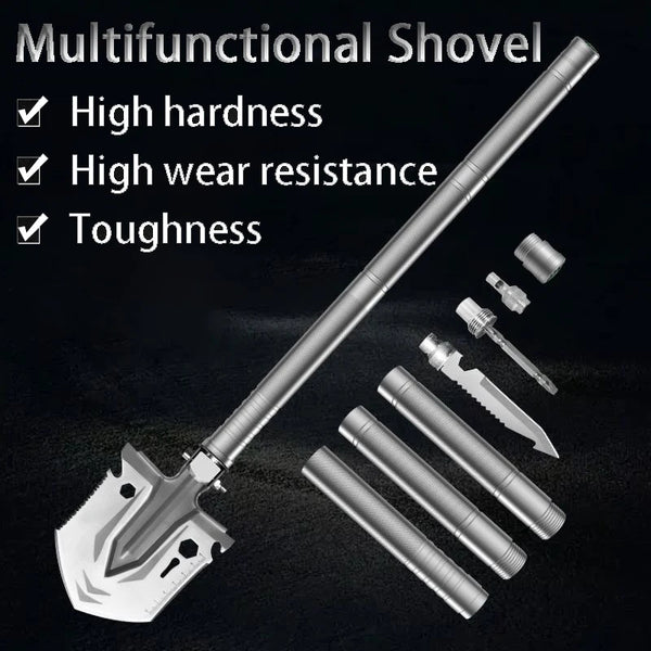 مجرفة تخييم قابلة للطي متعددة الأدوات – أداة بقاء قوية للرحلات والطوارئ